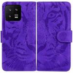 For Xiaomi 13 5G Tiger Embossing Pattern Leather Phone Case(Purple)