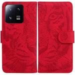 For Xiaomi 13 Pro Tiger Embossing Pattern Leather Phone Case(Red)