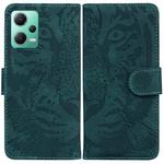 For Xiaomi Redmi Note 12 5G Tiger Embossing Pattern Leather Phone Case(Green)