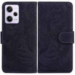 For Xiaomi Redmi Note 12 Pro 5G Tiger Embossing Pattern Leather Phone Case(Black)