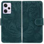 For Xiaomi Redmi Note 12 Pro 5G Tiger Embossing Pattern Leather Phone Case(Green)