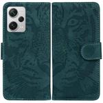For Xiaomi Redmi Note 12 Pro+ Tiger Embossing Pattern Leather Phone Case(Green)