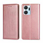 For Honor X7A Gloss Oil Solid Color Magnetic Leather Phone Case(Rose Gold)