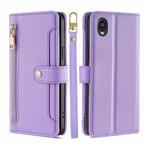 For Kyocera Digno BX2-Digno SX2-A101KC Sheep Texture Cross-body Zipper Wallet Leather Phone Case(Purple)