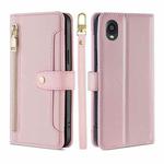 For Kyocera Digno BX2-Digno SX2-A101KC Sheep Texture Cross-body Zipper Wallet Leather Phone Case(Pink)