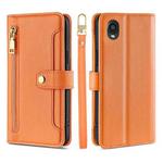 For Kyocera Digno BX2-Digno SX2-A101KC Sheep Texture Cross-body Zipper Wallet Leather Phone Case(Orange)