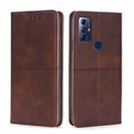 For Motorola Moto G Play 2023 Cow Texture Magnetic Horizontal Flip Leather Phone Case(Dark Brown)