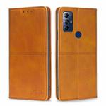 For Motorola Moto G Play 2023 Cow Texture Magnetic Horizontal Flip Leather Phone Case(Light Brown)