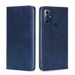 For Motorola Moto G Play 2023 Cow Texture Magnetic Horizontal Flip Leather Phone Case(Dark Blue)