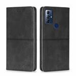 For Motorola Moto G Play 2023 Cow Texture Magnetic Horizontal Flip Leather Phone Case(Black)