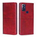 For Motorola Moto G Play 2023 Cow Texture Magnetic Horizontal Flip Leather Phone Case(Red)