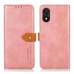 For Honor X5 KHAZNEH Dual-color Cowhide Texture Flip Leather Phone Case(Rose Gold)