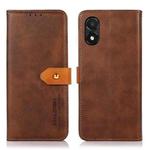For Honor X5 KHAZNEH Dual-color Cowhide Texture Flip Leather Phone Case(Brown)