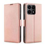 For Honor X8A Ultra-thin Voltage Side Buckle Horizontal Flip Leather Phone Case(Rose Gold)