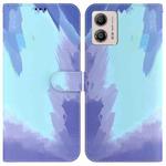 For Motorola Moto G13 / G23 / G53 Watercolor Pattern Flip Leather Phone Case(Winter Snow)