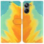 For Realme 10 Pro 5G Watercolor Pattern Flip Leather Phone Case(Autumn Leaf)