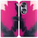 For Honor 70 Watercolor Pattern Flip Leather Phone Case(Berry)