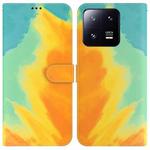 For Xiaomi 13 Pro Watercolor Pattern Flip Leather Phone Case(Autumn Leaf)