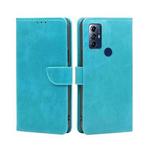 For Motorola Moto G Play 2023 Calf Texture Buckle Flip Leather Phone Case(Light Blue)