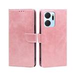 For Honor X7A Calf Texture Buckle Flip Leather Phone Case(Rose Gold)