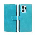 For Honor X7A Calf Texture Buckle Flip Leather Phone Case(Light Blue)