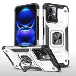 For Xiaomi Redmi Note 12 Magnetic Armor Shockproof TPU + PC Phone Case with Metal Ring Holder(Silver)