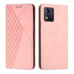 For Motorola Moto E13 Diamond Pattern Splicing Skin Feel Magnetic Phone Case(Rose Gold)