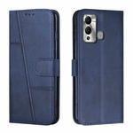 For Infinix Hot 20 Play Stitching Calf Texture Buckle Leather Phone Case(Blue)