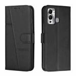 For Infinix Hot 20i Stitching Calf Texture Buckle Leather Phone Case(Black)