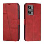 For Infinix Zero 20 Stitching Calf Texture Buckle Leather Phone Case(Red)