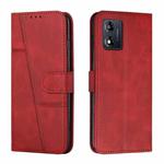 For Motorola Moto E13 Stitching Calf Texture Buckle Leather Phone Case(Red)