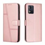 For Motorola Moto E13 Stitching Calf Texture Buckle Leather Phone Case(Rose Gold)