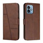 For Motorola Moto G 5G 2023 Stitching Calf Texture Buckle Leather Phone Case(Brown)