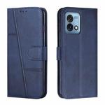 For Motorola Moto G Stylus 5G 2023 Stitching Calf Texture Buckle Leather Phone Case(Blue)