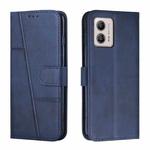 For Motorola Moto G53 5G/G13 4G/G23 4G Stitching Calf Texture Buckle Leather Phone Case(Blue)