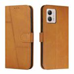 For Motorola Moto G53 5G/G13 4G/G23 4G Stitching Calf Texture Buckle Leather Phone Case(Yellow)