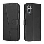 For Tecno Pova 4 Pro Stitching Calf Texture Buckle Leather Phone Case(Black)