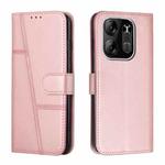 For Tecno Spark Go 2023 Stitching Calf Texture Buckle Leather Phone Case(Rose Gold)