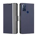 For Motorola Moto G Play 2023 Twill Texture Side Buckle Leather Phone Case(Blue)