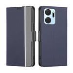 For Honor X7A Twill Texture Side Buckle Leather Phone Case(Blue)