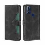 For Motorola Moto G Play 2023 Skin Feel Magnetic Buckle Leather Phone Case(Black)