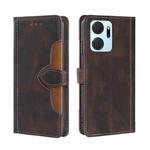 For Honor X7A Skin Feel Magnetic Buckle Leather Phone Case(Brown)