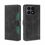 For Honor X8A Skin Feel Magnetic Buckle Leather Phone Case(Black)