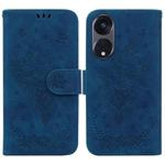 For OPPO Reno8 T 5G / A1 Pro 5G Butterfly Rose Embossed Leather Phone Case(Blue)