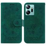 For Infinix Zero 20 Butterfly Rose Embossed Leather Phone Case(Green)