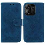 For Tecno Spark Go 2023 / Pop 7 Pro Butterfly Rose Embossed Leather Phone Case(Blue)