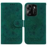 For Tecno Spark Go 2023 / Pop 7 Pro Butterfly Rose Embossed Leather Phone Case(Green)