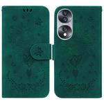 For Honor 70 Butterfly Rose Embossed Leather Phone Case(Green)