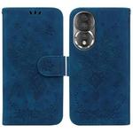 For Honor 80 Butterfly Rose Embossed Leather Phone Case(Blue)