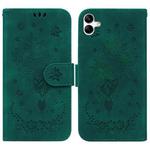 For Samsung Galaxy A04e / F04 / M04 Butterfly Rose Embossed Leather Phone Case(Green)